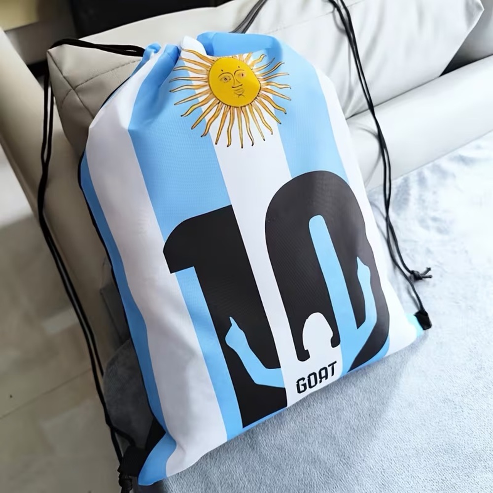 Blue & White GOAT Drawstring Backpack